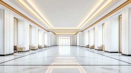 Fototapeta premium Modern, spacious interior with elegant design and ample natural light.