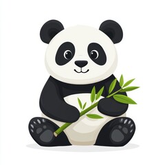 Fototapeta premium Cute Panda with Bamboo.