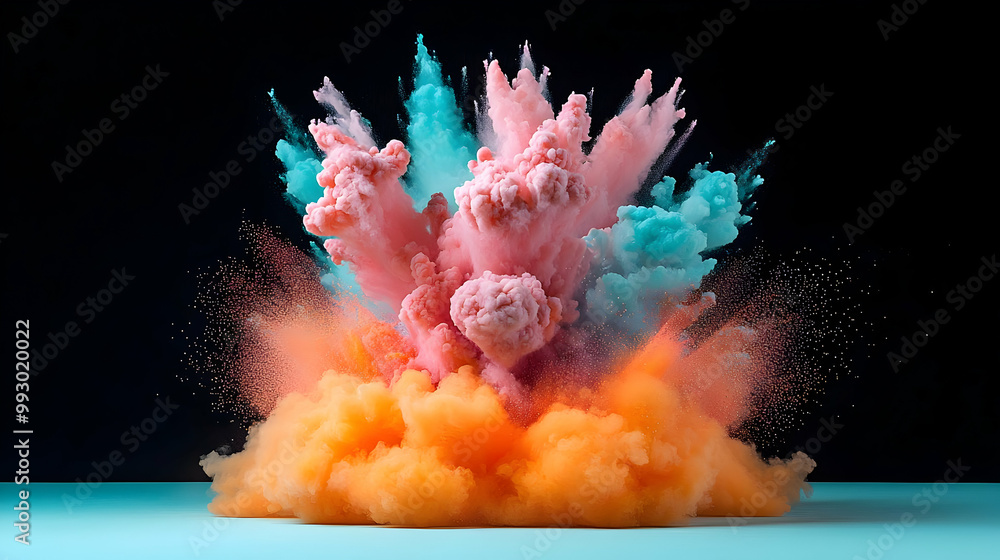 Poster colorful burst of innovation, a vibrant display of creativity and technology, representing the dynam