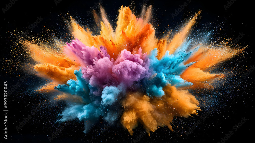 Poster colorful ideas unleashed, a vibrant representation of creativity and innovation driven by artificial