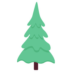 Green spruce hand drawn. Vector isolated icon
