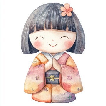 recommend clip art: Japanese Doll Watercolor.