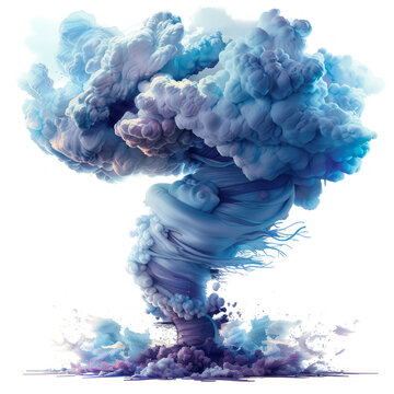 tornado's structure, including the funnel cloud, debris cloud, and surrounding winds.