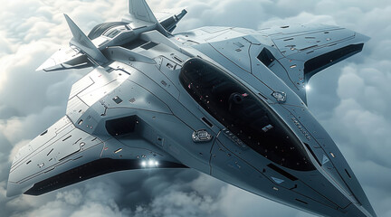 A futuristic fighter jet. Generative AI.