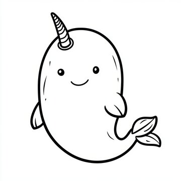 recommend clip art: Cute Narwhal Illustration.