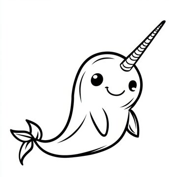 recommend clip art: Cute Narwhal Illustration.