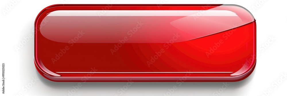 Fototapete text button. click here red rectangle button with glossy shiny effect
