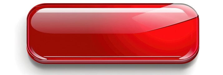 Text Button. Click Here Red Rectangle Button with Glossy Shiny Effect