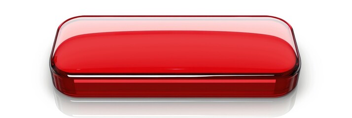 Text Button. Click Here Red Rectangle Button with Shiny Web Banner Design