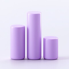 3D Stylish purple geometric shapes arranged in a modern composition, perfect for creative and contemporary design projects.