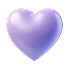 3D glossy purple heart symbol, representing love and affection, perfect for romantic designs and creative projects.