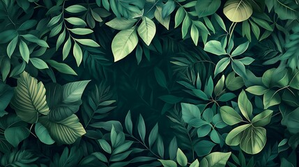 Vibrant Green Foliage Closeup with Textured Leaves in Natural Light and Detailed Vein-generative ai