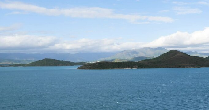 Beautiful panoramic view of Noumea, New Caledonia. View of the mountain range.