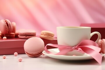 cup of coffee and macaroons