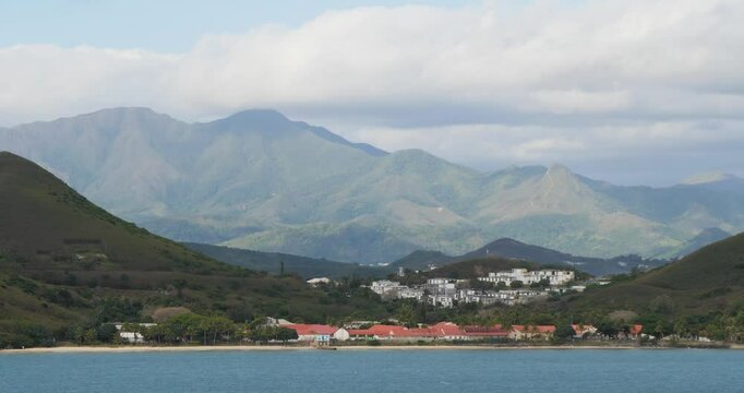 Mountain range surrounding Noumea, New Caledonia. Panoramic view.
