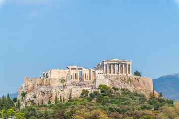 The Acropolis of Athens, Greece in the summer