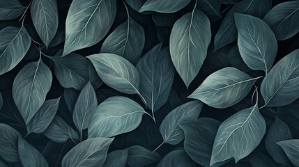 Fototapeta premium Vibrant Green Foliage Closeup with Textured Leaves in Natural Light and Detailed Vein-generative ai