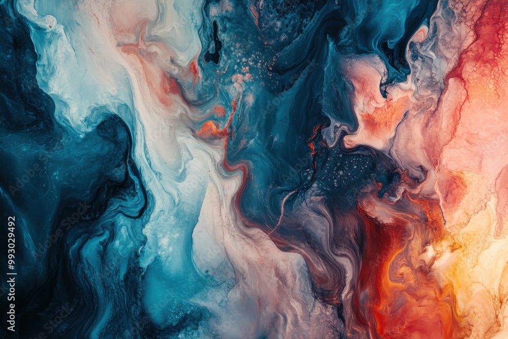 Poster creative artwork blends different colors and patterns for distinctive backdrops and wallpaper concep