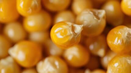 Fototapeta premium Close-Up of Popcorn Kernels with Visible Starch