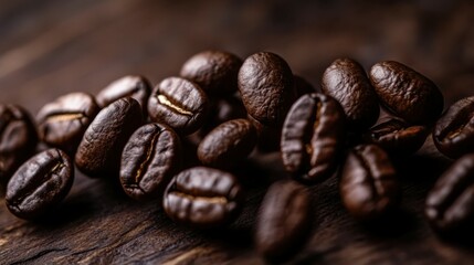 Fototapeta premium Coffee Beans Arranged in Unique Floating DNA Strand