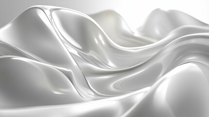 Abstract White Glossy Wavy Surface