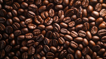 Naklejka premium Coffee Beans Arranged in a Floating Pattern