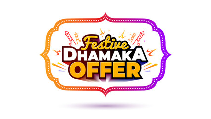 Diwali, Navratri festival, Festive dhamaka offers, sale, shopping logo design.