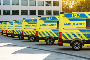 Emergency medical service. Ambulance cars.
