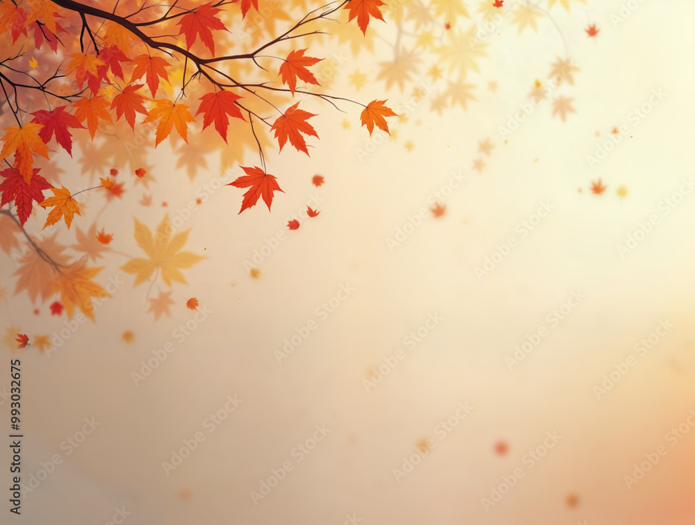 Poster minimalistic autumn background with empty space. generative ai
