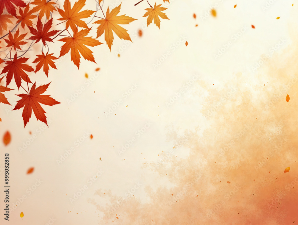 Aufkleber minimalistic autumn background with empty space. generative ai