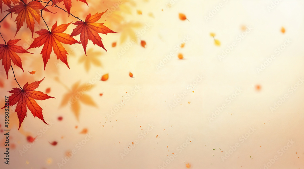 Poster minimalistic autumn background with empty space. generative ai