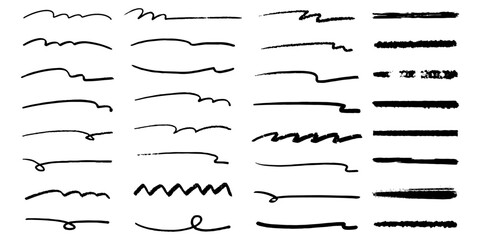 手書きの線のセット、バリエーションセット