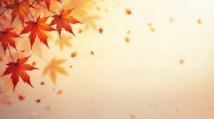 minimalistic autumn background with empty space. Generative AI