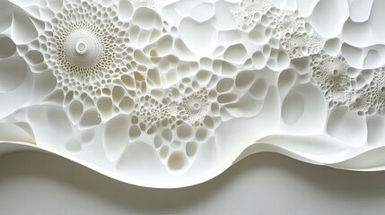 Abstract Paper Sculpture with Intricate Circular Patterns