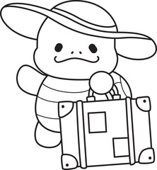 Free printable cute turtle for kindergarten.
Preschool outline printable education turtle animal.