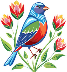 Obraz premium Delightful Painted Bunting Artwork for Various Uses. 
