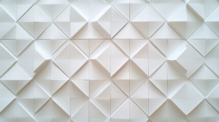 Fototapeta premium White Geometric Patterned Wall, abstract, texture , geometric