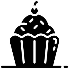 cupcake glyph vector icon
