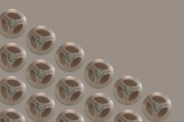 Collage with a magnetic audio reel	