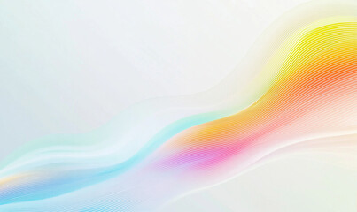 gradient flows across simple white background, creating serene and uplifting atmosphere. gentle waves of color evoke sense of calm and creativity