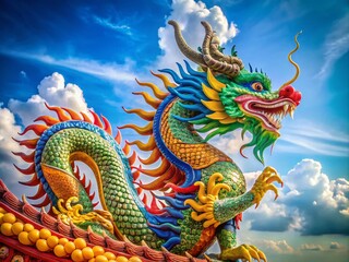 Fototapeta premium Elegant Minimalist Dragon Design with Clean Lines and Simple Shapes on a Soft Background