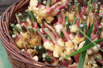ginger in a basket at a market
