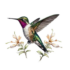 Fototapeta premium hummingbird in flight with transparent background PNG and JPEG image 