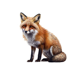 Fototapeta premium red fox vulpes with transparent background PNG and JPEG image 