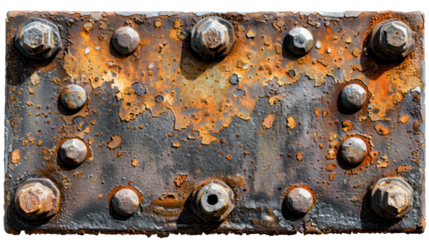 Rusty metal plate, metal sheet plank texture. Scratched grunge metallic texture. Close up Worn metallic iron rusty metal various textured pieces isolated on background for a banner and backdrop
