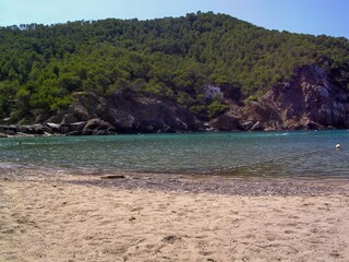 panorama of the sea on the island of Ibiza. High quality photo