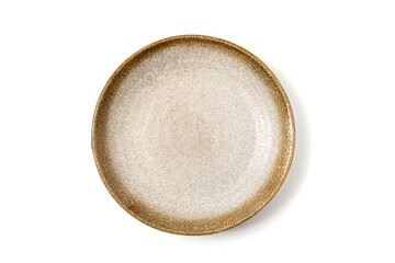 empty ceramic plate isolated on white background
