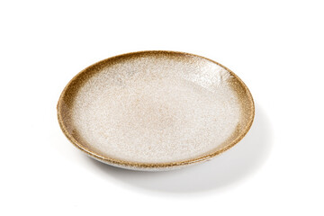 empty ceramic plate isolated on white background