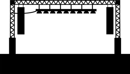 Vektor Silhouette Bühne mit Konstruktion