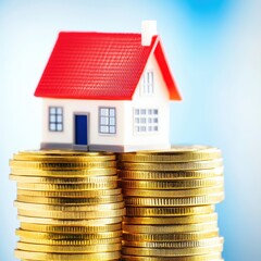 Model House on Stack of Gold Coins